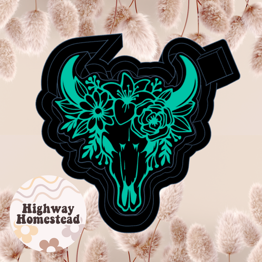 Floral Bull Freshie Mold