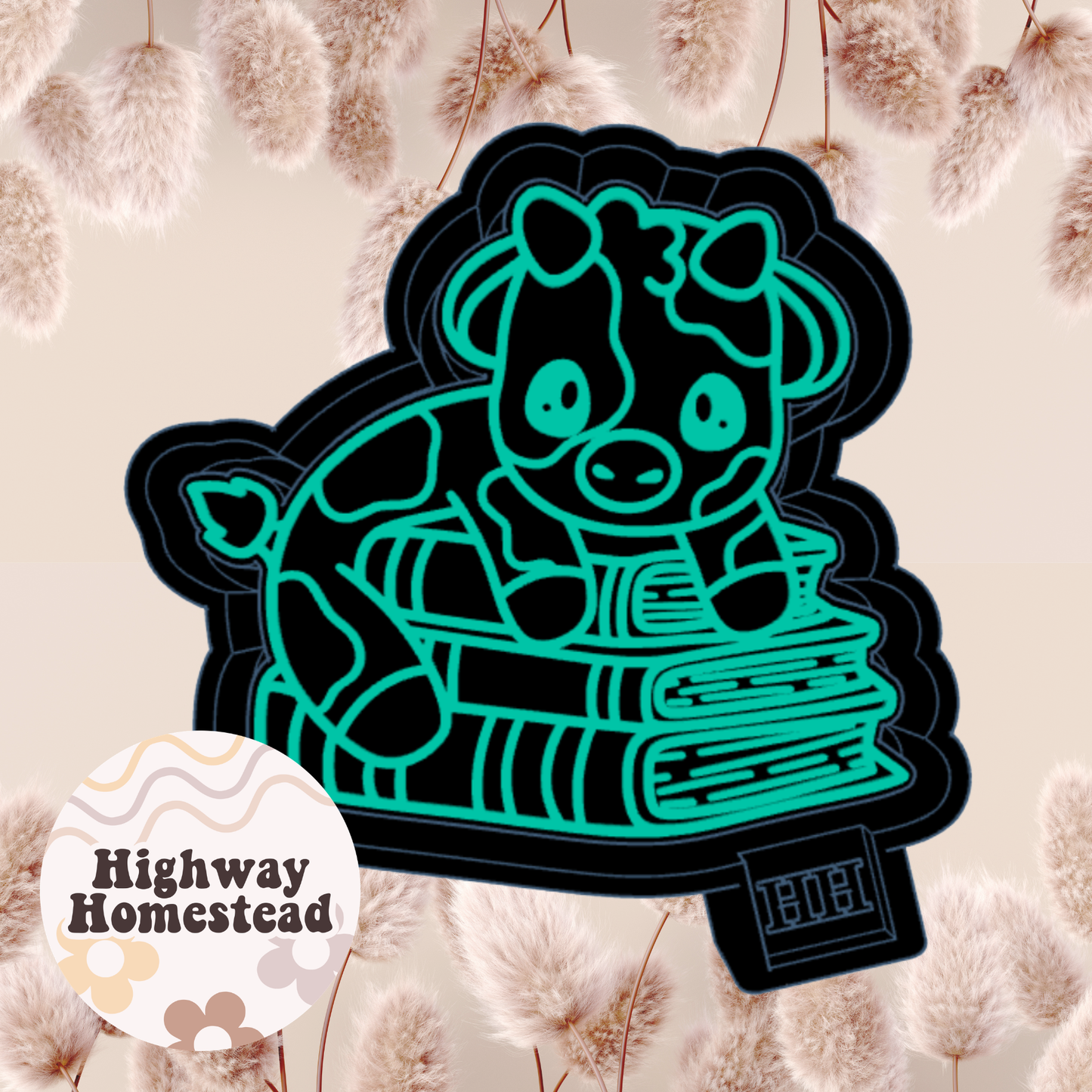 Bookstack Cow Freshie Mold