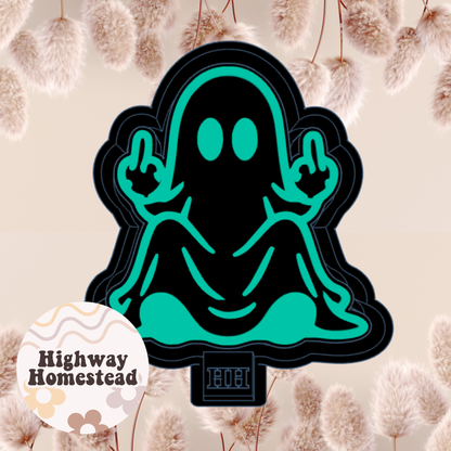 Middle Finger Sitting Ghost Freshie Mold
