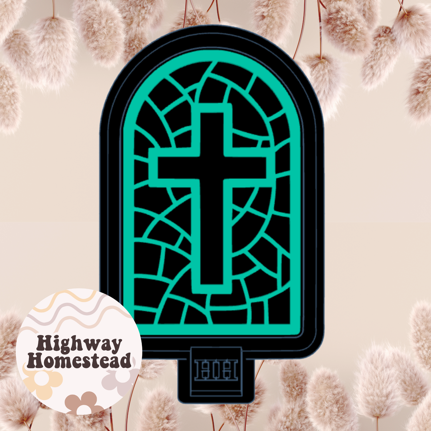 Stained Glass Cross Freshie Mold
