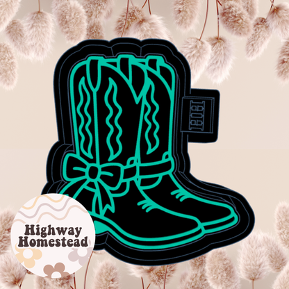 Cowboy Boots with Bow Freshie Mold
