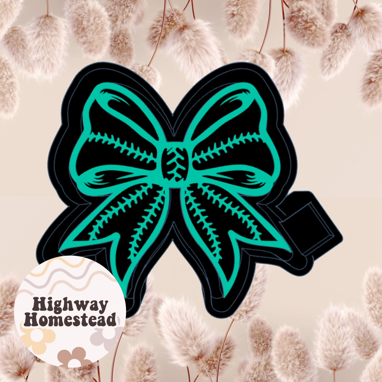 Softball Lace Bow Freshie Mold