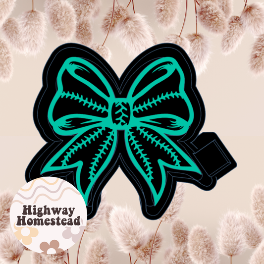 Softball Lace Bow Freshie Mold