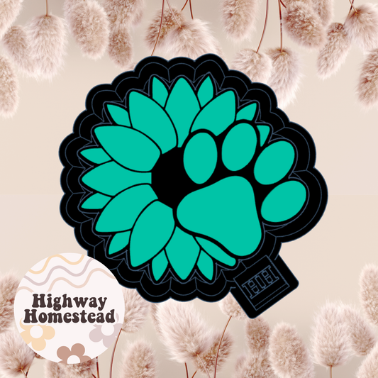 Paw Print Sunflower Freshie Mold
