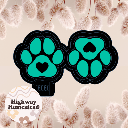 Paw Print Heart Vent Clips Freshie Mold