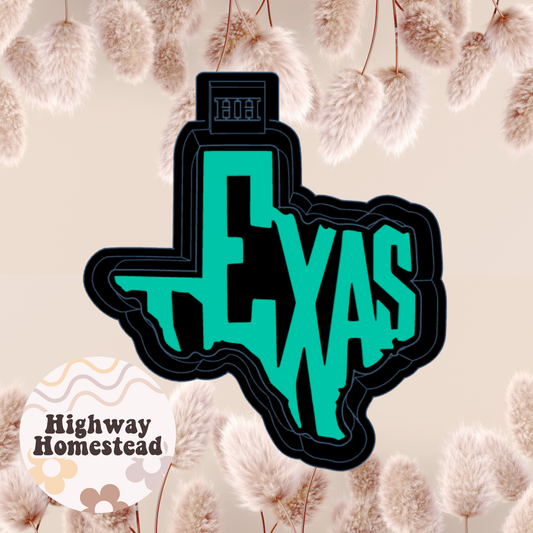 Texas State with Letters Freshie Mold