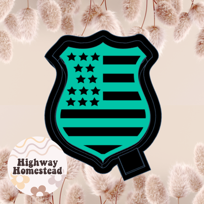 Police Flag Badge Freshie Mold