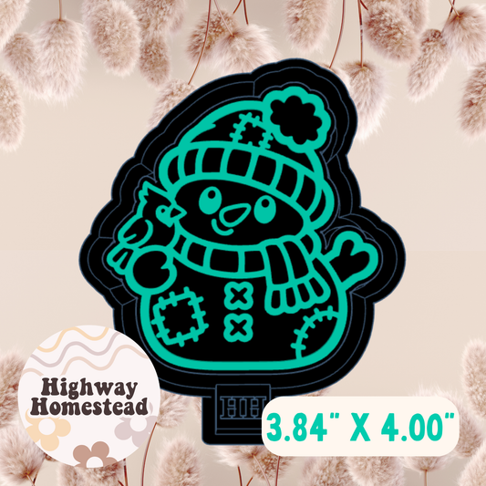 Patchwork Snowman Freshie Mold