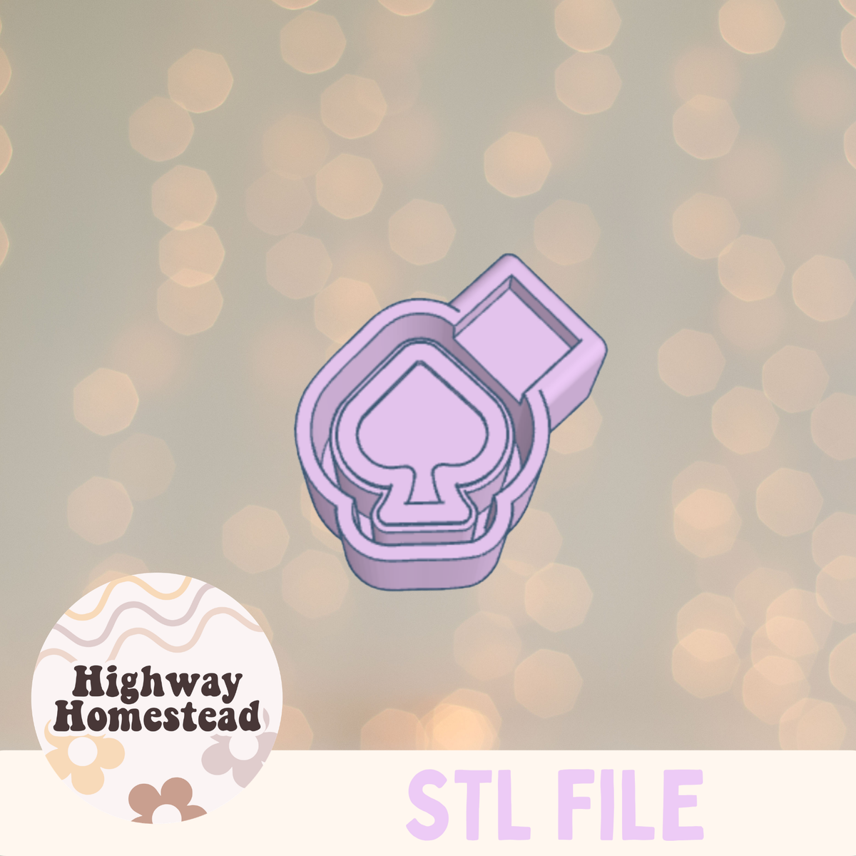 Spade Charm Freshie Mold STL File