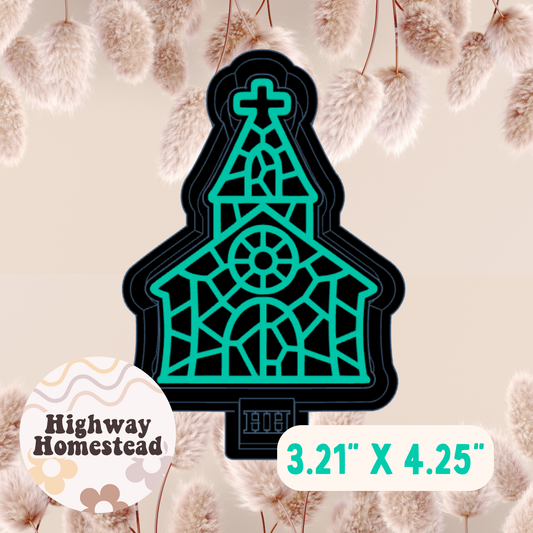 Stained Glass Church Freshie Mold