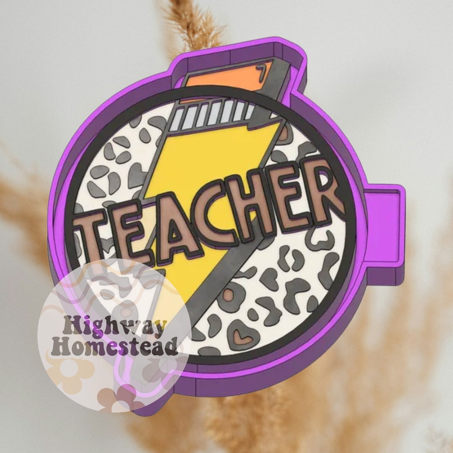 Teacher Pencil Lightening Bolt Freshie Mold