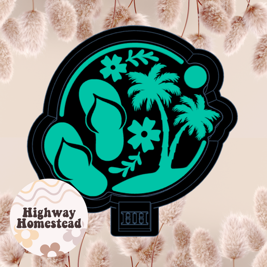 Palm Tree Flip Flops Freshie Mold
