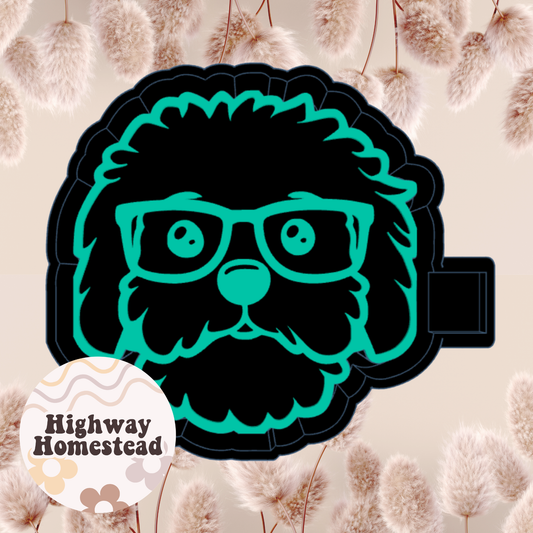 Goldendoodle with Glasses Freshie Mold