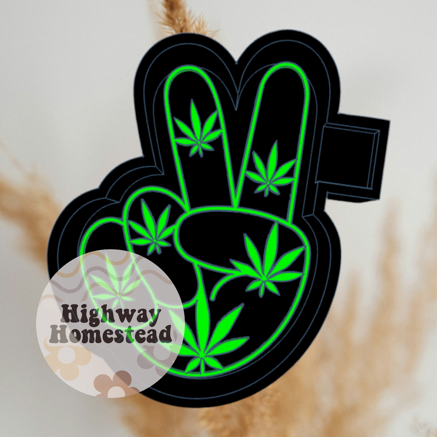 Weed Peace Sign Freshie Mold