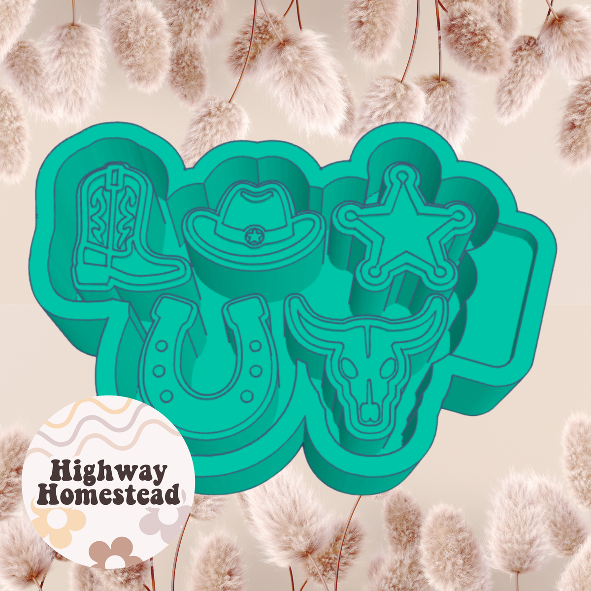 Western 2 Charms Freshie Mold