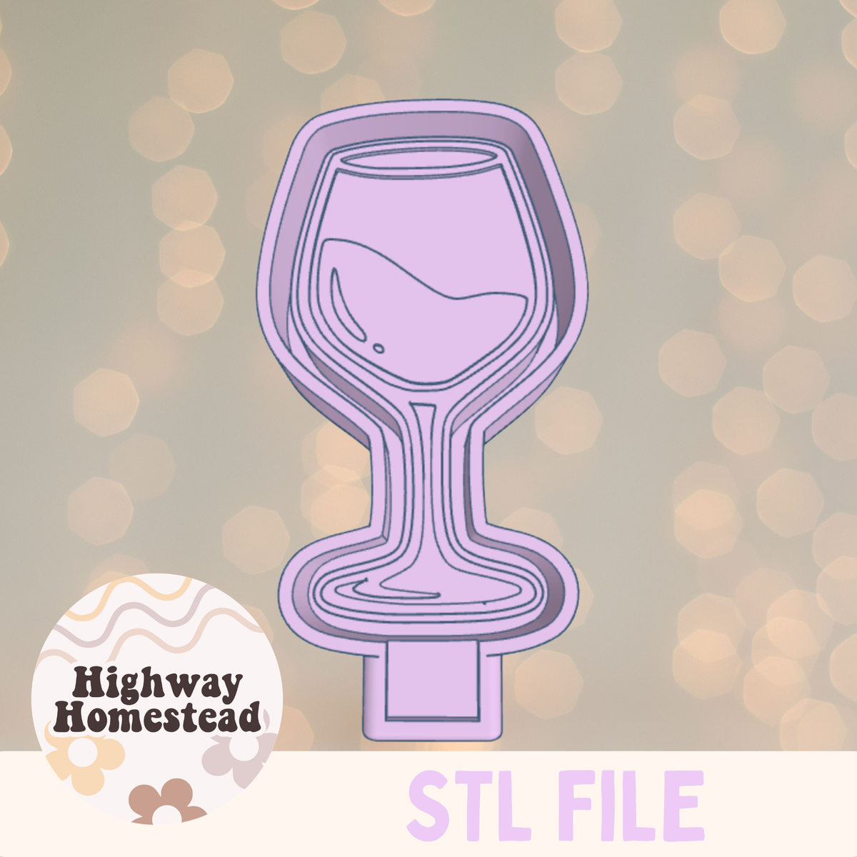 Wine Glass Freshie Mold STL File