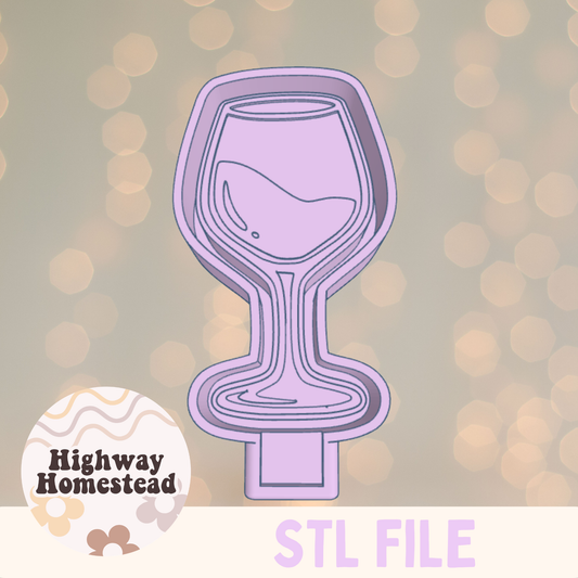 Wine Glass Freshie Mold STL File